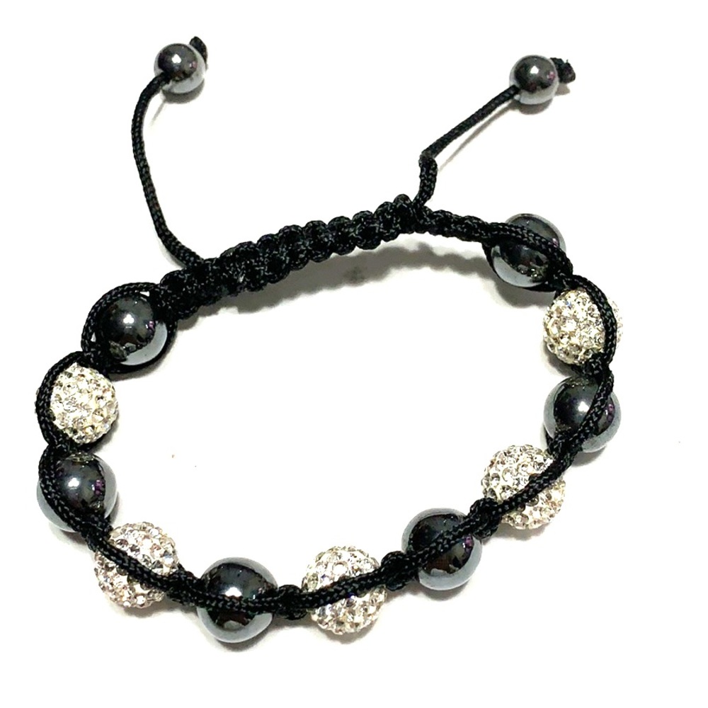 Swarovski crystal beads and cord bracelet